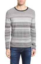 Men's Billy Reid Contrast Trim Stripe Sweater - Grey