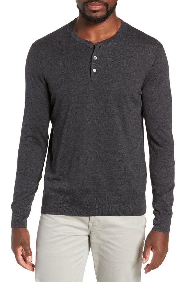 Men's Bonobos Cotton & Linen Blend Henley - Grey
