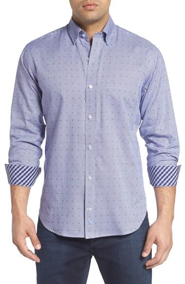 Men's Tailorbyrd 'exelero' Fit Dot Houndstooth Sport Shirt