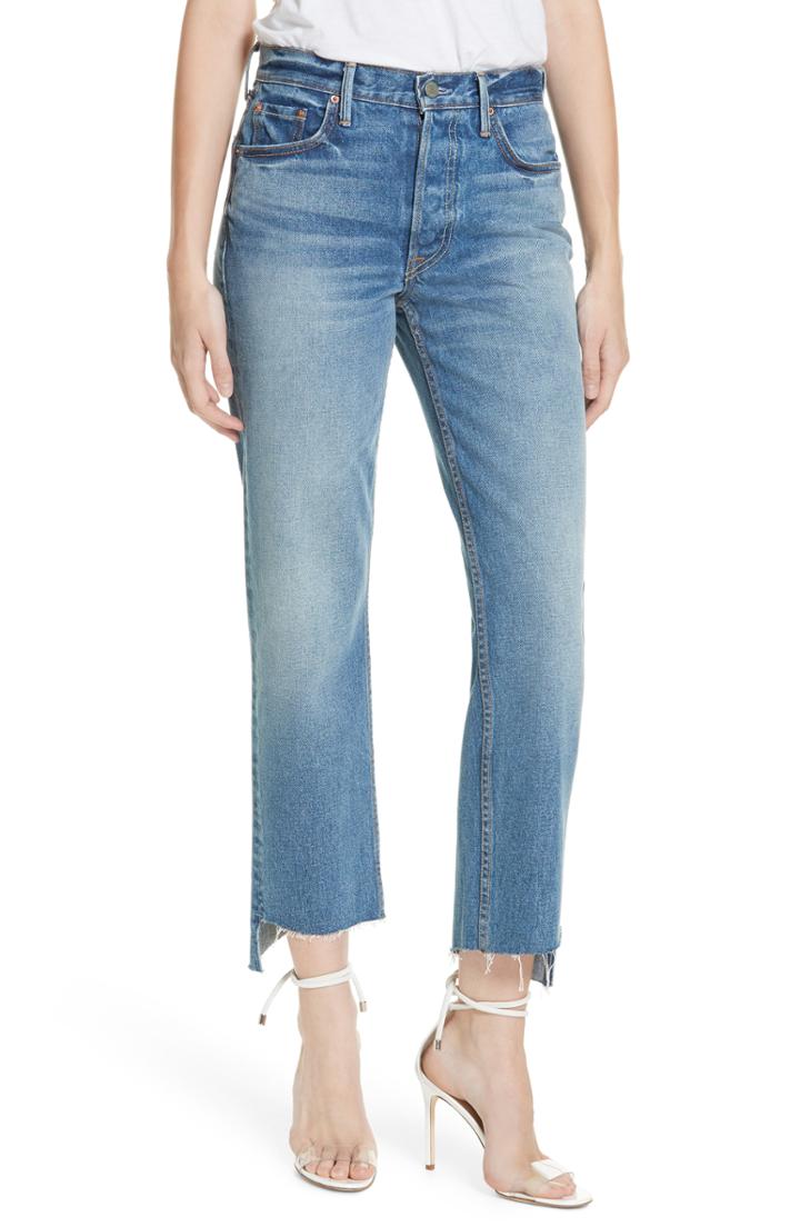Women's Grlfrnd Helena Step Hem Straight Jeans - Blue