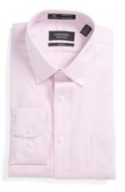 Men's Nordstrom Men's Shop Smartcare(tm) Trim Fit Stripe Dress Shirt - 34/35 - Pink