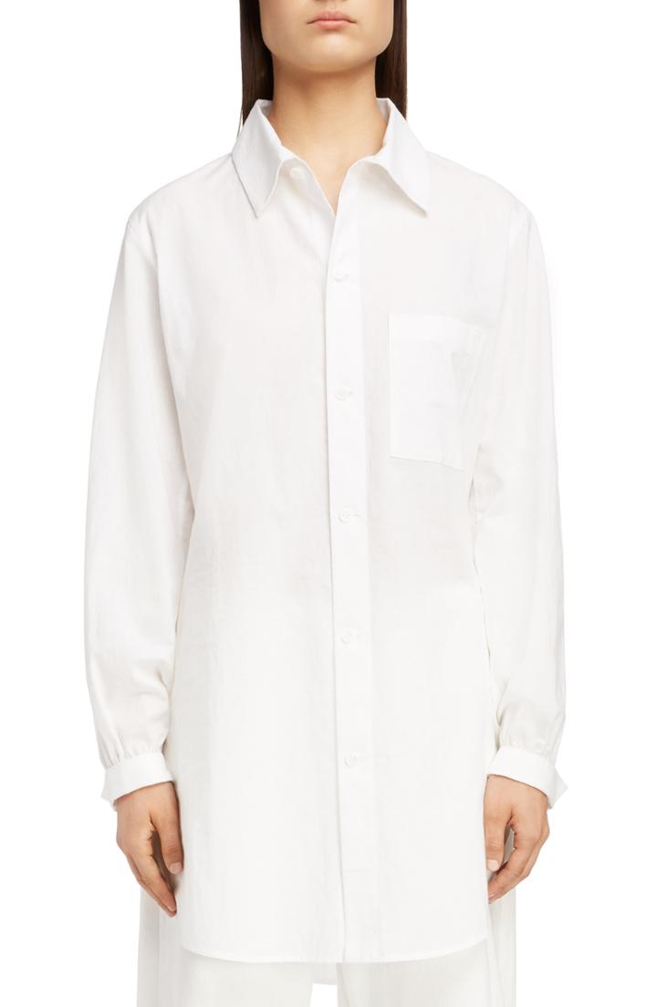 Women's Y's By Yohji Yamamoto Tuck Long Blouse - White