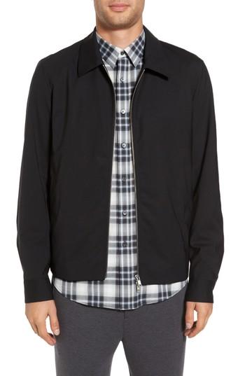 Men's Theory Stretch Wool Zip Front Jacket - Black