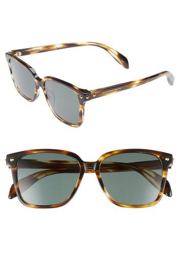 Women's Alexander Mcqueen 53mm Square Sunglasses - Avana