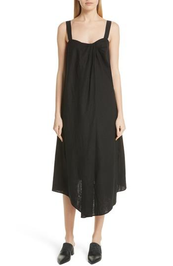 Women's Vince Drape Neck Asymmetrical Hem Dress - Black
