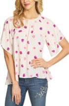 Women's Cece Petal Print Crepe Blouse - Pink