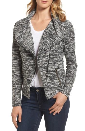 Women's Halogen Knit Moto Jacket - Ivory