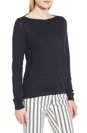 Women's Nordstrom Signature Drape Keyhole Back Cashmere & Linen Sweater
