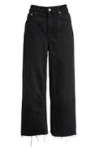 Women's Topshop Wide Leg Crop Jeans W X 30l (fits Like 27w) - Black