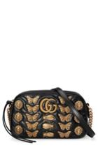Gucci Gg Marmont 2.0 Animal Studs Matelasse Leather Shoulder Bag - Black