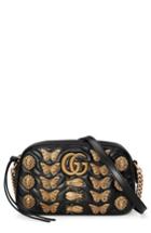 Gucci Gg Marmont 2.0 Animal Studs Matelasse Leather Shoulder Bag - Black