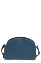 A.p.c. 'sac Demi Lune' Leather Crossbody Bag - Blue