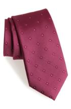Men's Calibrate Oxford Geometric Silk Tie, Size - Pink