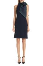 Women's Brandon Maxwell Bow Neck Sheath Dress - Blue