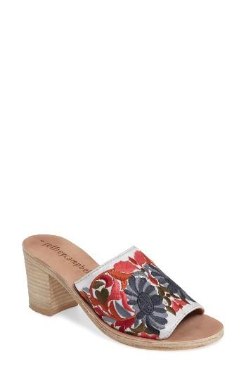 Women's Jeffrey Campbell Pushpita Embroidered Slide Sandal .5 M - Grey