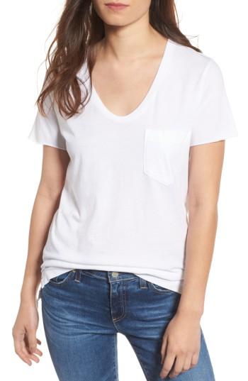 Women's Ag Emerson Pocket Tee - White