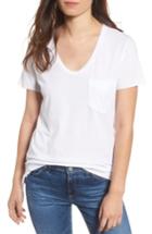 Women's Ag Emerson Pocket Tee - White