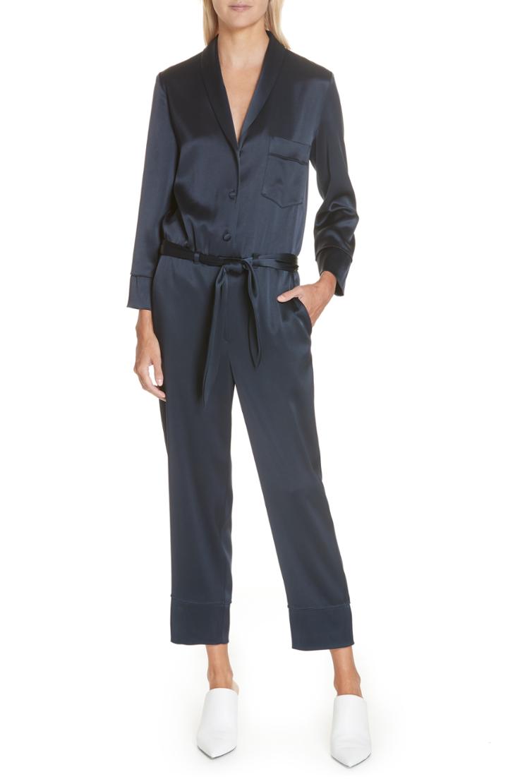 Women's Nanushka Yuma Satin Jumpsuit - Blue