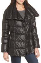 Women's Kenneth Cole New York Quilted Envelope Collar Coat - Black