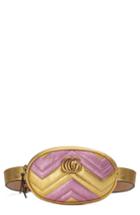 Gucci Marmont 2.0 Leather Belt Bag - Metallic