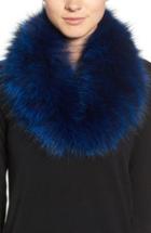 Women's Dena Genuine Fox Fur Cowl Collar, Size - Blue