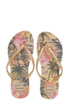 Women's Havaianas 'slim Tropical' Flip Flop /38 Br - Beige