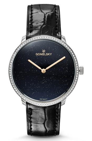 Women's Gomelsky The Lois Diamond Alligator Strap Watch, 36mm