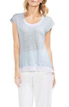 Women's Vince Camuto Layered Look Scoop Neck Tee - Blue