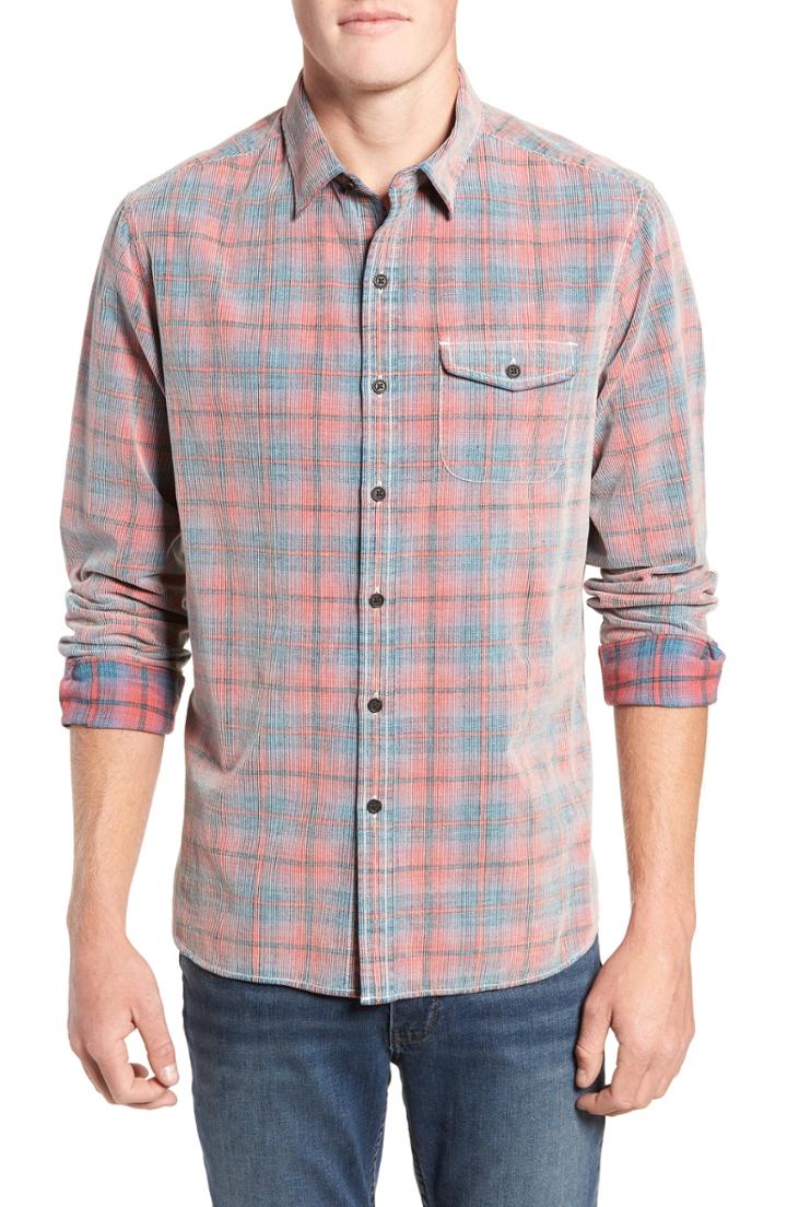 Men's Michael Bastian Fit Plaid Corduroy Shirt