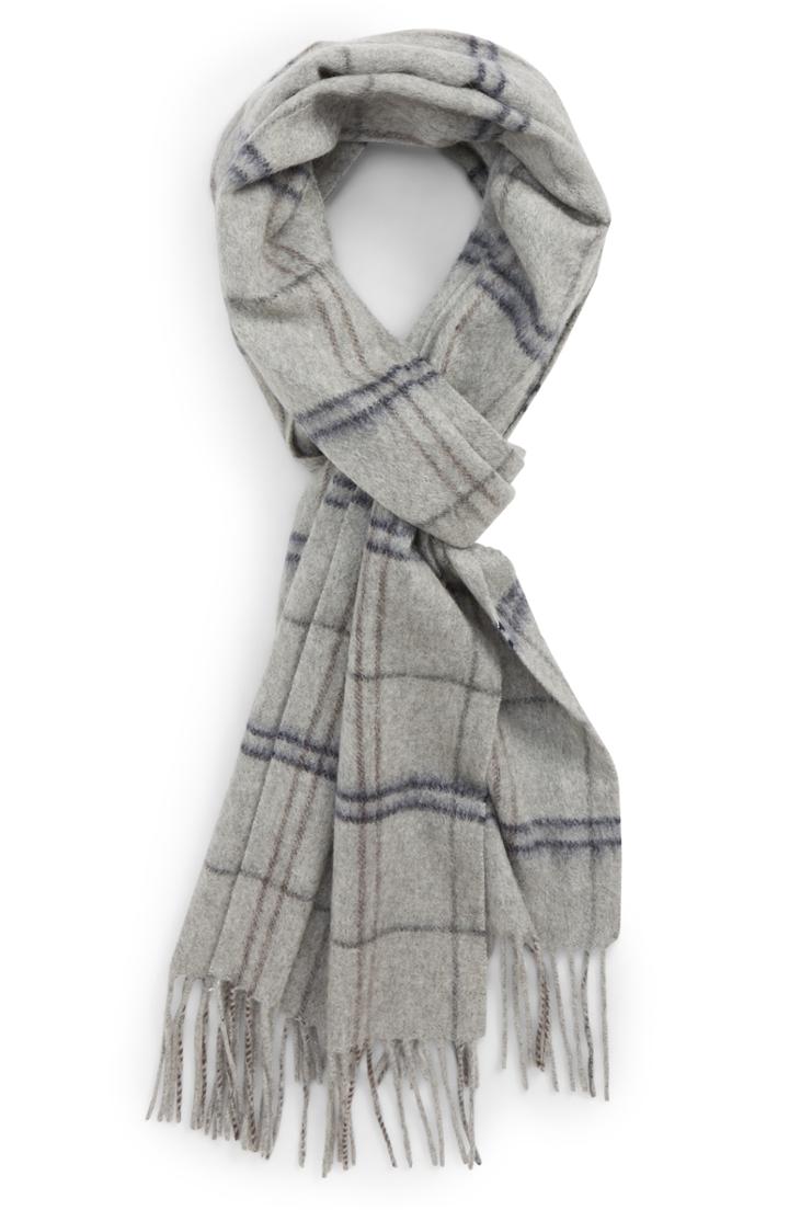 Men's Nordstrom Men's Shop Windowpane Cashmere Scarf