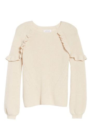 Women's Velvet By Graham & Spencer Cashmere Ruffle Shoulder Sweater