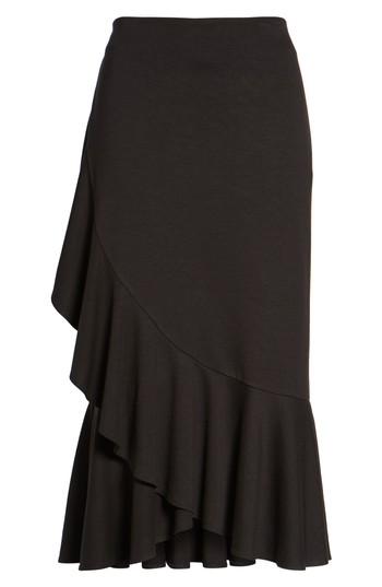 Women's Halogen Ruffle Ponte Midi Skirt