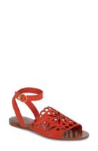 Women's Tory Burch May Perforated Ankle Strap Sandal M - Orange