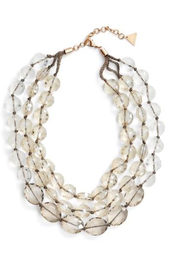 Women's Serefina Triple Strand Crystal Statement Necklace