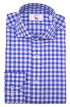 Men's Lorenzo Uomo Trim Fit Gingham Dress Shirt - 34 - Blue