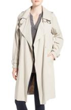Women's French Connection Drape Front Trench Coat - Grey