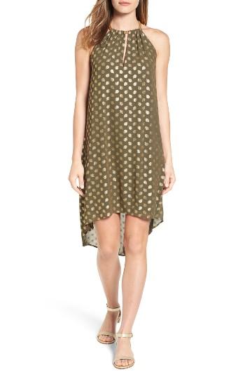 Women's Michael Michael Kors Bergalia Foiled Chain Neck Trapeze Dress
