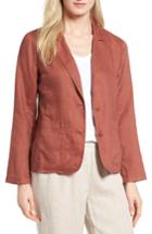 Women's Eileen Fisher Organic Linen Blazer, Size - Brown