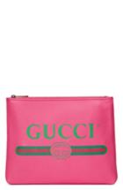 Gucci Logo Leather Pouch - Pink