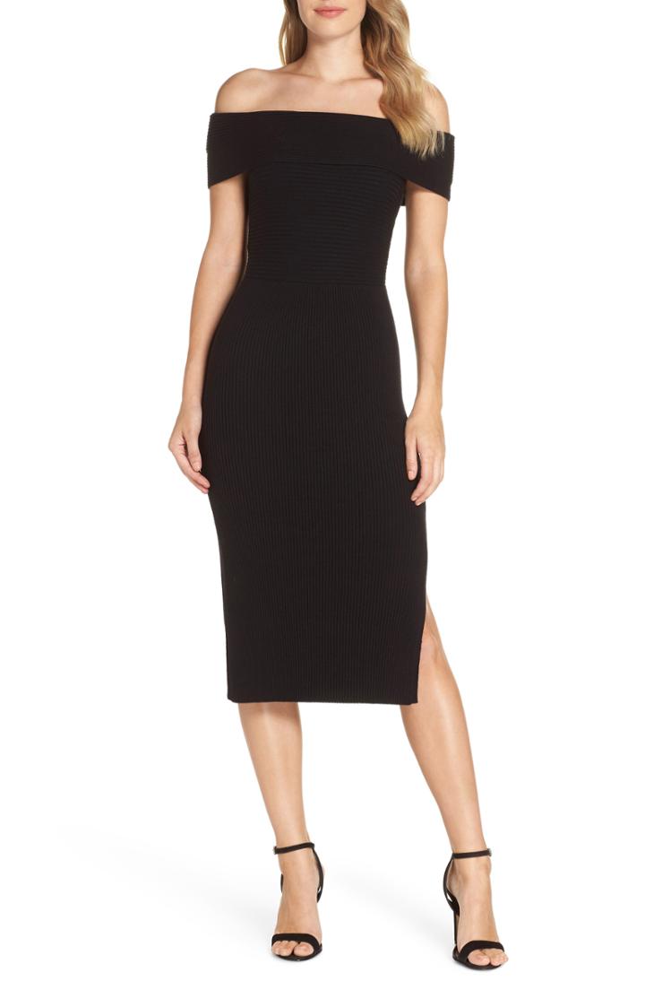 Women's Eliza J Off The Shoulder Midi Sweater Dress