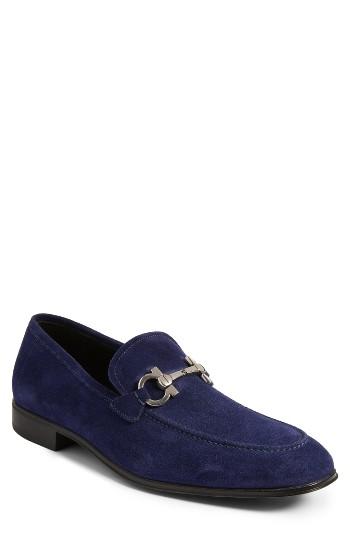 Men's Salvatore Ferragamo Flori 2 Bit Loafer .5 M - Blue