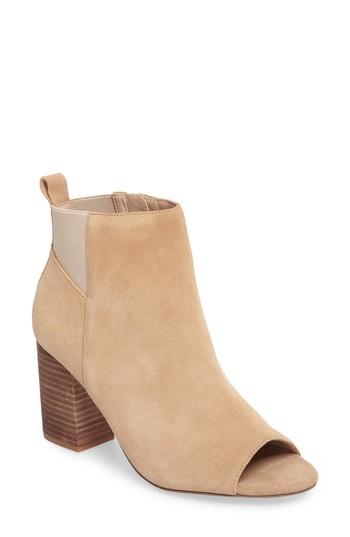 Women's Sole Society Vita Peep Toe Bootie .5 M - Brown