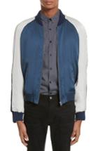 Men's The Kooples Satin Souvenir Bomber Jacket - Blue