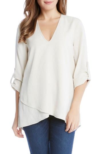 Women's Karen Kane Asymmetrical Wrap Hem Top - Ivory