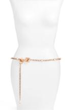 Women's Kate Spade New York Bow & Imitation Pearl Chain Belt - Rose Gold
