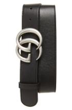 Men's Gucci Logo Leather Belt Eu - Black