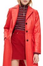Women's Topshop Quarter Zip Mock Neck Sweater Us (fits Like 0) - Red