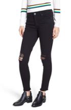 Women's Sts Blue Emma Ripped Fray Hem Skinny Jeans - Black