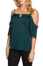 Women's 1.state Tiered Cold Shoulder Top - Green