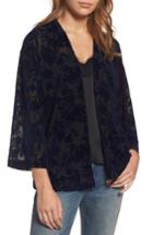 Women's Hinge Burnout Velvet Kimono Jacket /small - Blue